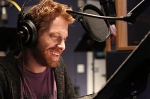 In this Sept. 2014 photo released by Nickelodeon, actor Seth Green appears in a recording studio in Burbank, Calif. Green voices the character Leonardo on Season 3 of "Teenage Mutant Ninja Turtles" on Fridays at 8 p.m. AP