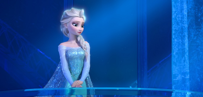 This image provided by Disney shows a teenage Elsa the Snow Queen, voiced by Idina Menzel, in a scene from the animated feature "Frozen." Although the animated film opened late in 2013, the story of Elsa, Anna, Olaf, Kristoff and Sven easily outpaced other vote-getters like Sherlock star Benedict Cumberbatch, TV guru Shonda Rimes, musicians Beyonce and Pharrell Williams for entertainer of the year. "Frozen" has earned Disney more than $1.27 billion at the box office worldwide, becoming the most successful animated movie of all time. Its signature song Let It Go won an Oscar and a national touring live version on ice has been a huge draw. (AP Photo/Disney)