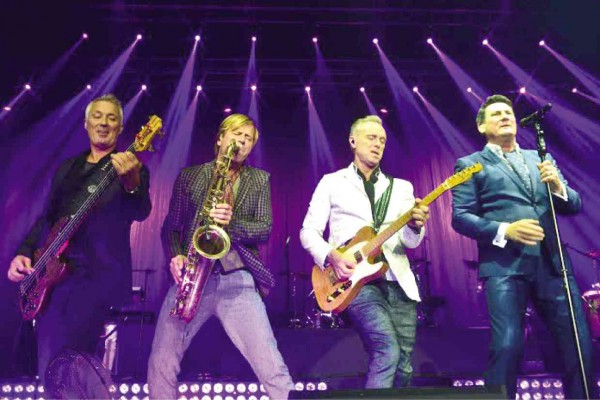 REUNITED members (from left) Martin Kemp, Steve Norman, Gary Kemp and Tony Hadley share the stage anew after 20 years apart.   Mike Manabat/Ovation Productions 