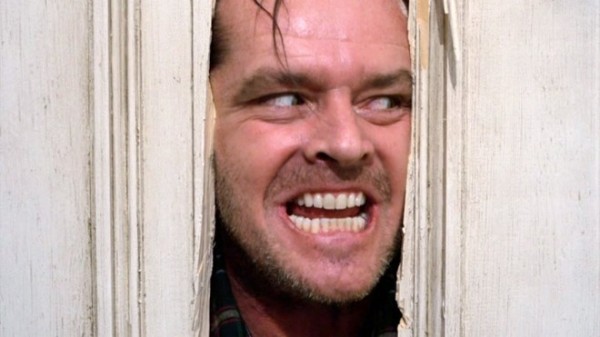 The iconic “Here’s Johnny!” from Stanley Kubrick’s classic horror film “The Shining.”