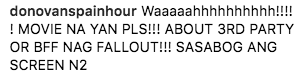 Image: Screen grab from netizen's comments on Eric John Salut's (ABS-CBN Corporate Communications) Instagram post