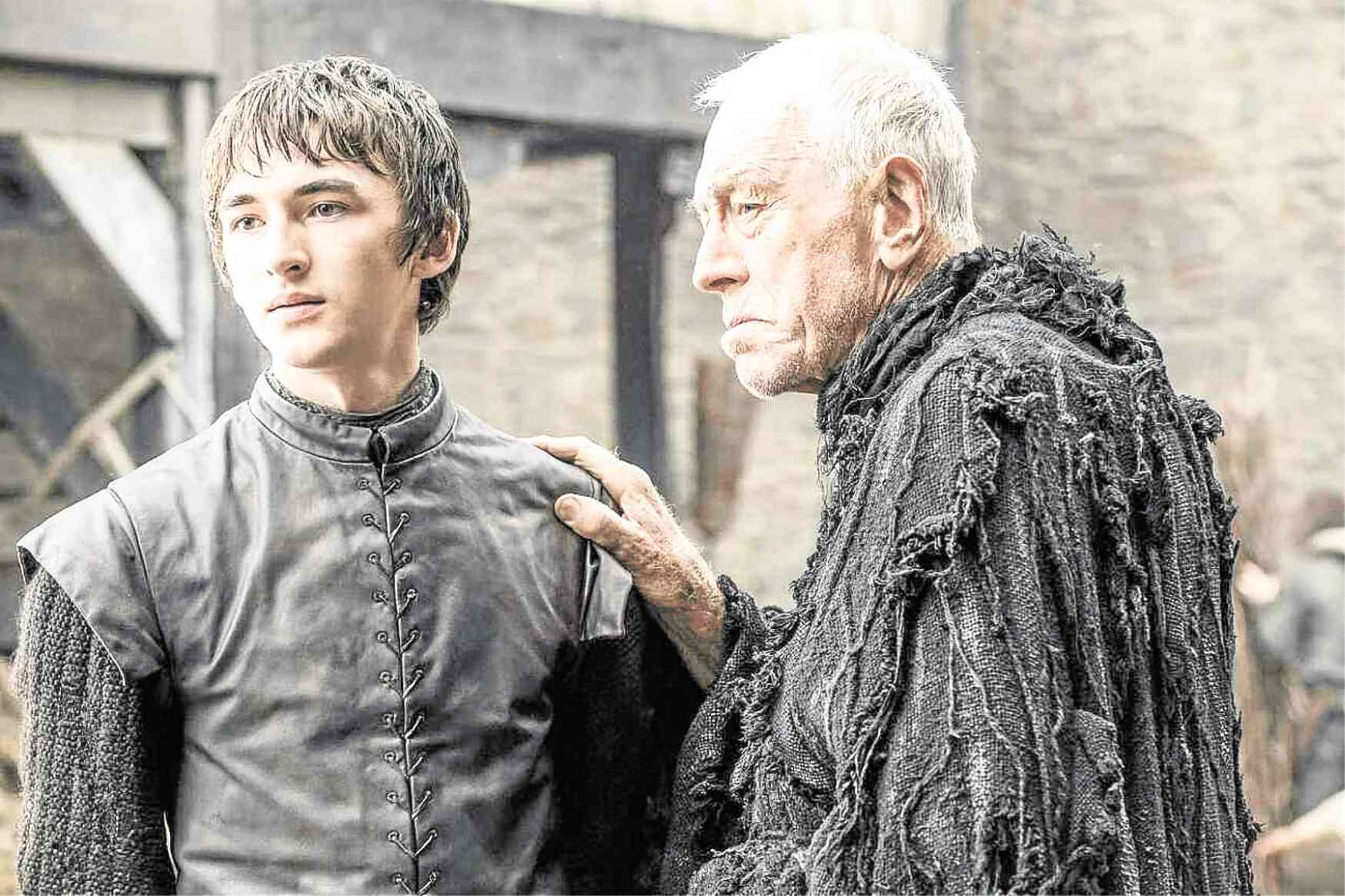 Isaac Hempstead Wright (left) and Max von Sydow