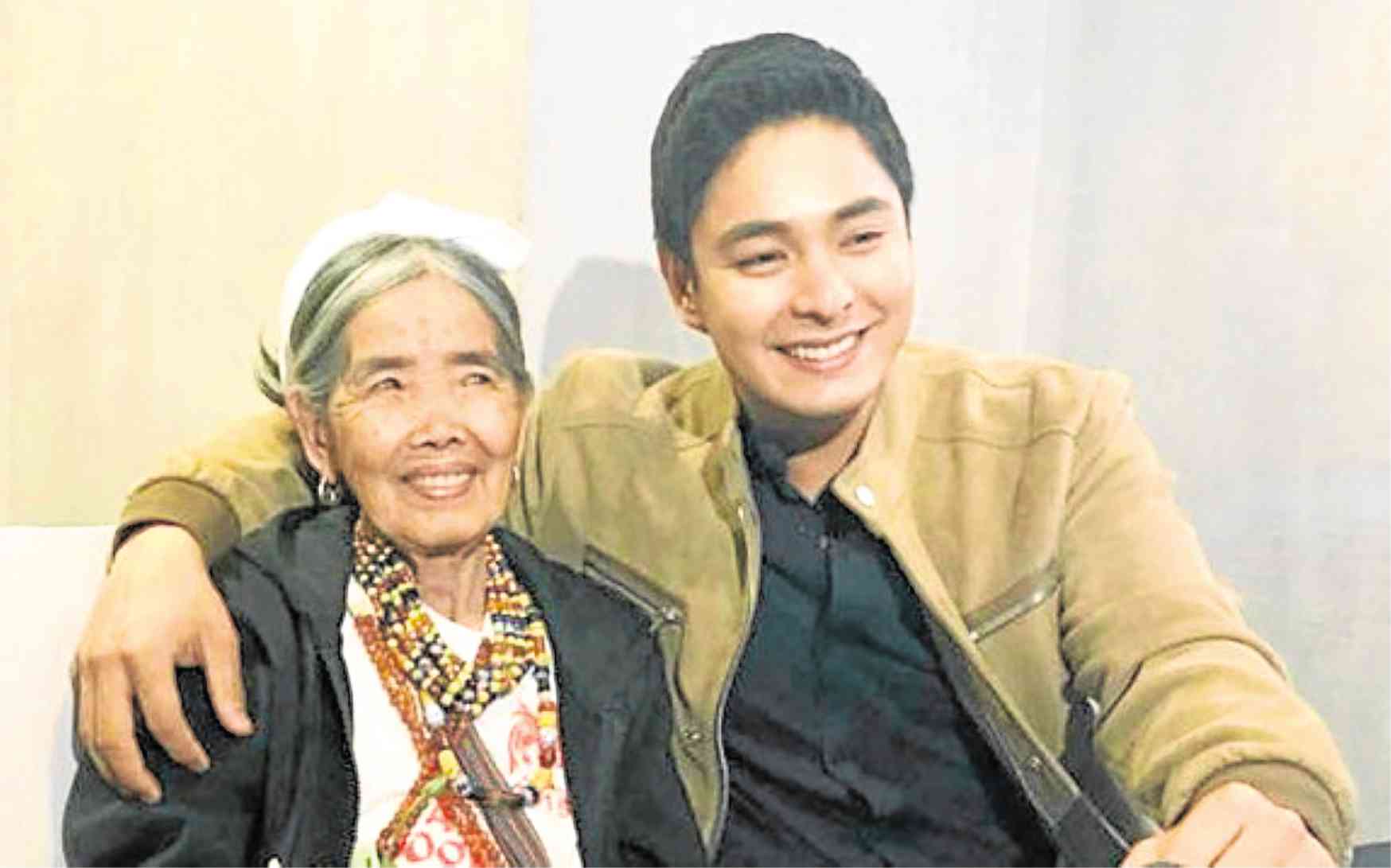 Coco Martin (left) with Whang-od