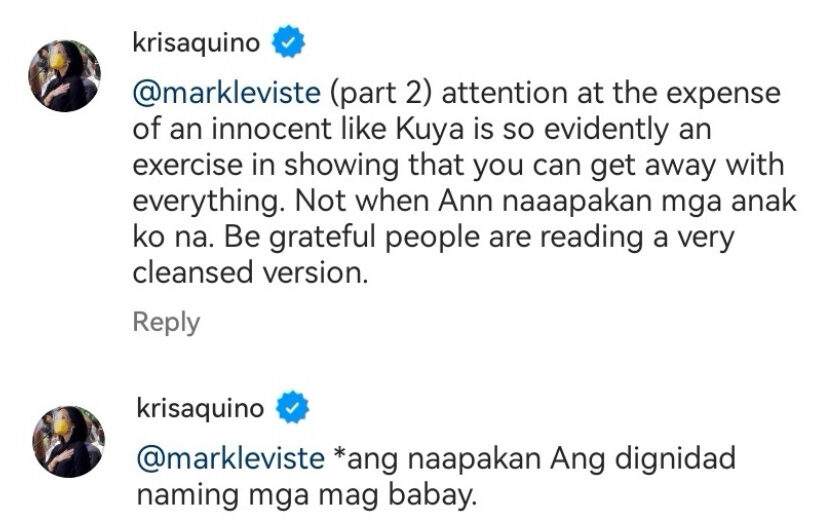 Kris Aquino Hurt After Mark Leviste Shared Unwanted Pictures With