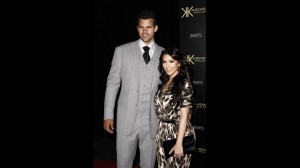  In this Aug. 17, 2011 file photo, reality TV personality Kim Kardashian, right, and her fiance, NBA basketball player Kris Humphries, arrive at the Kardashian Kollection launch party in Los Angeles. Kardashian and Humphries are expected to wed on Saturday, Aug. 20, 2011 in Montecito, California. AP