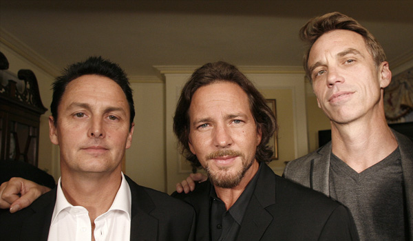 Members of the band Pearl Jam, from left, Mike McCreedy, Eddie Vedder, and Matt Cameron.  AP FILE PHOTO