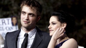 Robert Pattinson, left, and Kristen Stewart arrive at the world premiere of "The Twilight Saga: Breaking Dawn - Part 1" on Monday in Los Angeles. (AP Photo/Matt Sayles)