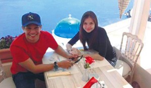 LOVE GONE VERY WRONG. Mo Twister and Rhian Ramos in Greece early this year.