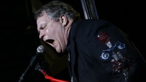 Singer Meat Loaf performs in support of Republican presidential candidate and former Massachusetts Gov. Mitt Romney at the football stadium at Defiance High School in Defiance, Ohio, Thursday, Oct. 25, 2012. AP Photo/Charles Dharapak