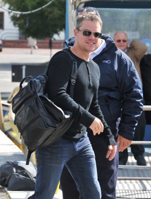 Matt Damon arrives at Venice Lido, Italy Friday. AP