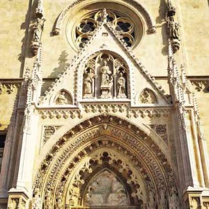 DETAIL of the facade of Zagreb Cathedral     Facebook photo 