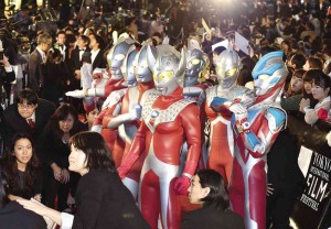 ACTORS clad in different    “Ultraman” body suits  make an appearance.   AFP