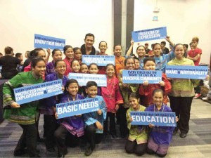 GARY Valenciano, with Mandaluyong Children’s Choir in the photo, showed his support for the rights of children, by composing “Bawat Isa sa Atin,” which the Unicef ambassador dedicated to Filipino kids.