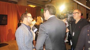 JEREMY Piven being interviewed after the Golden Globe nominations announcement     photo by ruben nepales 