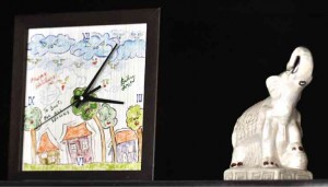 Child’s drawing is turned into a clock; 50-year-old ceramic elephant from an aunt