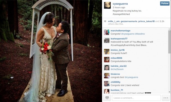 Aiza Seguerra and Liza Diño got married in the United States. Screengrab from Seguerra's Instagram account. 