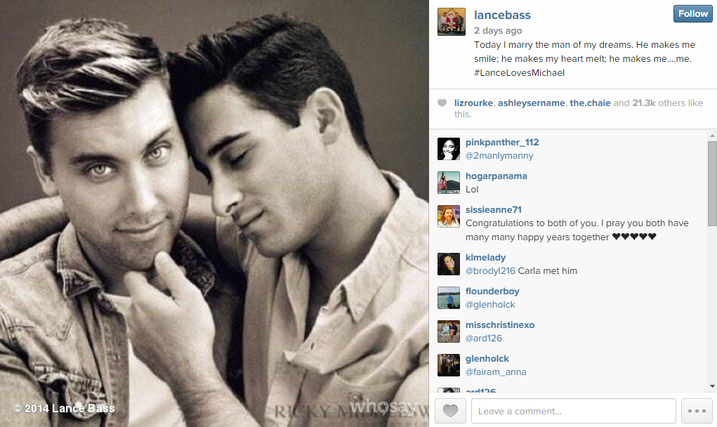 SCREENGRAB from Lance Bass' Instagram account