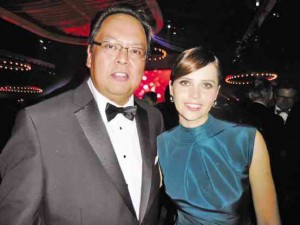 Fil-Am community leader Ted Benito and nominee Felicity Jones 