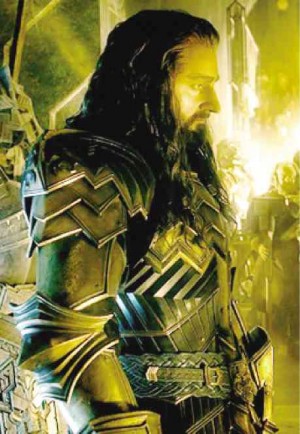 Enchanted dwarf leader Thorin (left, played by Richard Armitage) starts tension with the elves, led by Thranduil (played by Lee Pace).