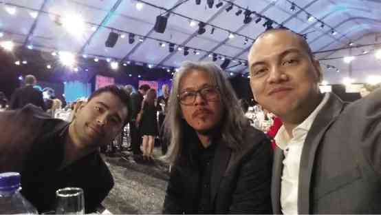 FILIPINOS (from left) Sid Lucero, Lav Diaz and Archie Alemania