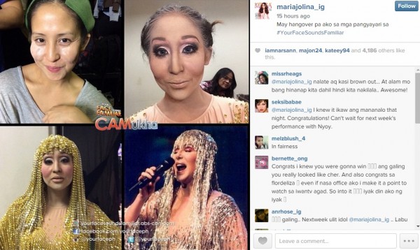 Jolina Magdangal as Cher. Screengrab from Jolina's Instagram account