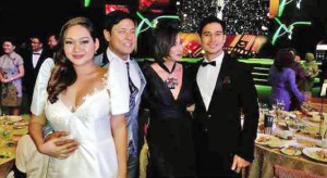 FILIPINO stars spotted at Aiffa (from left): Mercedes Cabral, Allen Dizon, Cherie Gil and Piolo Pascual. Photo by Mammu Chua 
