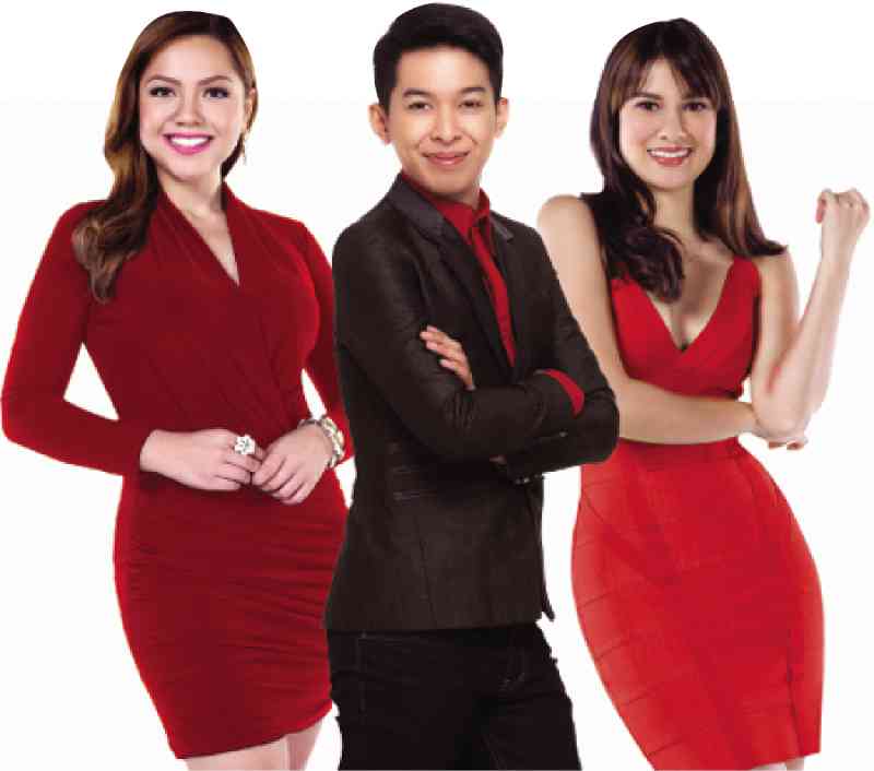 NETIZENS as TV hosts (from left): MJ Marfori, IC Mendoza and Bianca King