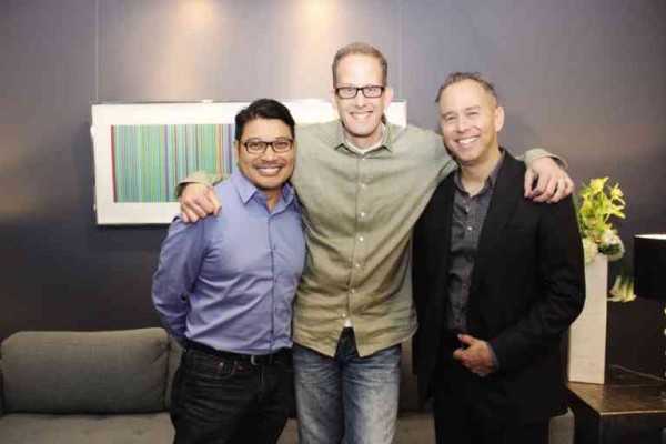 DEL CARMEN had a blast working with “Inside Out” codirector Pete Docter (center) and producer Jonas Rivera (right). photo by Ruben V. Nepales