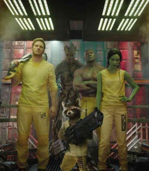 FROM left: Pratt as Peter Quill, with “Guardians of the Galaxy” cohorts Groot (voiced by Vin Diesel), Drax (Dave Bautista) and Gamora (Zoe Saldana); foreground: Rocket Raccoon (voiced by Bradley Cooper)