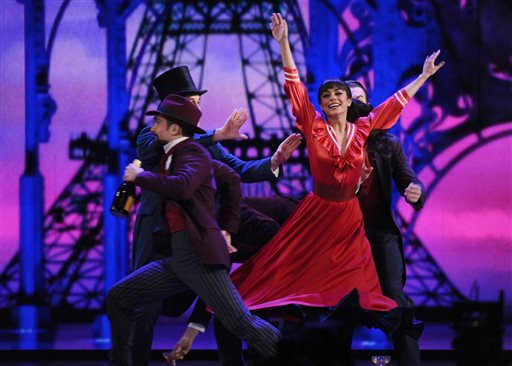 Vaness Hudgens, right, and The cast of "Gigi" perform at the 69th annual Tony Awards at Radio City Music Hall on Sunday, June 7, 2015, in New York. AP