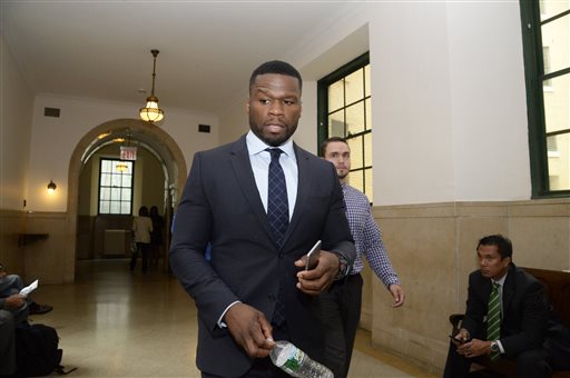 Curtis Jackson, aka 50 Cent, appears in Manhattan Supreme Court on Tuesday, July 21, 2015 in New York to testify in a lawsuit about a sex tape he allegedly posted online. AP