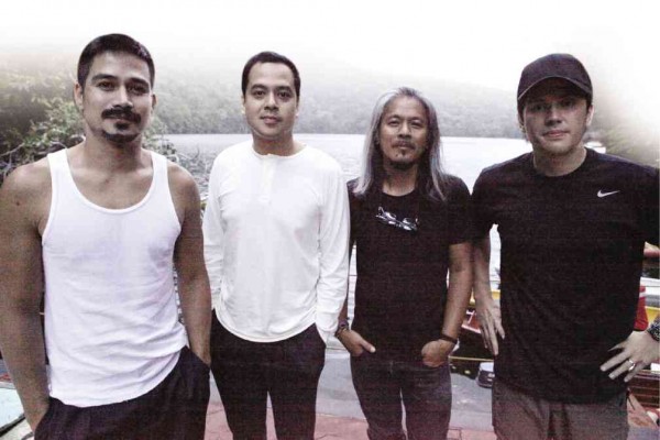 IN MYSTICAL Lake Bulusan (from left): Piolo Pascual, John Lloyd Cruz, Lav Diaz, Paul Soriano Bradley Liew 