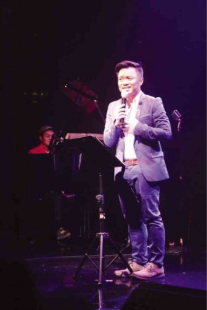 DE JESUS (left) sang from behind the piano, but was aided by wiscracking actor-singer Ricci Chan.