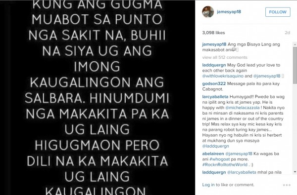 Screengrab from James Yap's Instagram account
