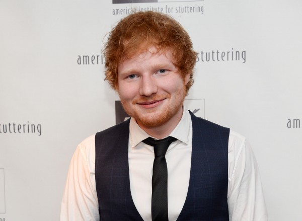 FILE - In this June 8, 2015 file photo, musician Ed Sheeran attends the American Institute for Stuttering's 9th Annual Freeing Voices Changing Lives Gala in New York. Sheeran topped Spotifys list of the top 25 most influential artists under the age of 25 as the companys most streamed artist of 2014. The music streaming service released their list on Tuesday, Aug. 18, 2015, which had Ariana Grande, Sam Smith, Miley Cyrus and One Direction rounding out the top five young artists.  (Photo by Evan Agostini/Invision/AP, File)