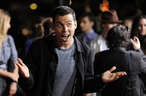  In this Wednesday, Oct. 13, 2010, file photo, Steve-O, a cast member in "Jackass 3D," poses at the premiere of the film in Los Angeles. Steve-O was arrested on Sunday, Aug. 9, 2015, for climbing a crane in Hollywood in a protest against Seaworld. Los Angeles police said 41-year-old Stephen Glover drew dozens of emergency responders to a construction site where he climbed a crane towering at least 100 feet. AP
