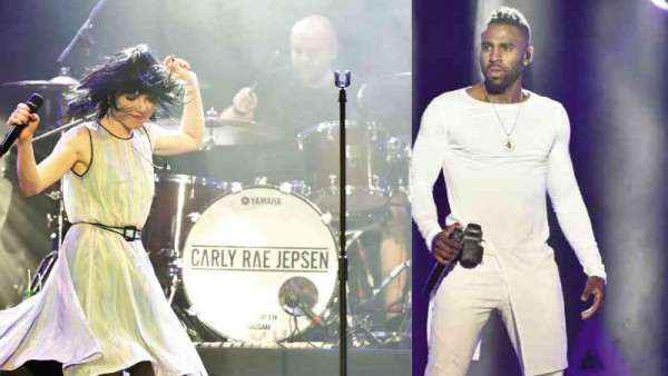 CARLY Rae Jepsen (left) had an energetic  nine-song set, while Jason Derulo’s frenetic moves brought the house down.  MTV Asia/Kristian Dowling/Aloysius Lim 