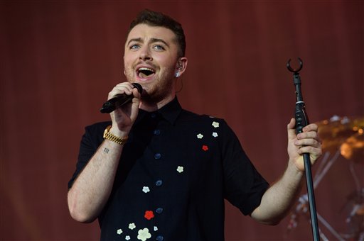 British singer Sam Smith performs on stage during the V Festival 2015 at Hylands Park in Chelmsford, Essex, England, Saturday, Aug. 22, 2015. (Photo by Jonathan Short/Invision/AP)