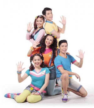 “HI-5” CAST (clockwise from top left): Alex, Fred, Gerard, Aira and Rissey