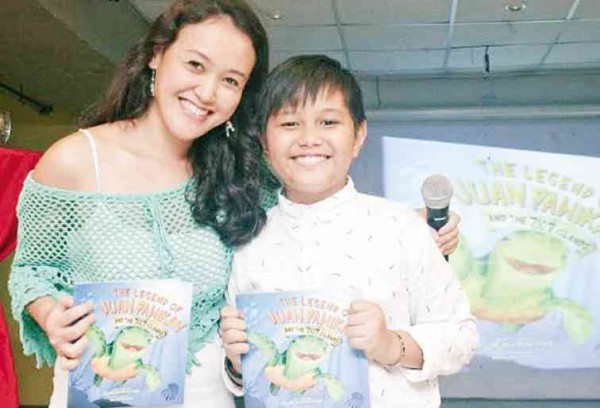 AUTHOR Celine Beatrice Fabie and  reader Winston Cabiles Jr. of “The Voice Kids”