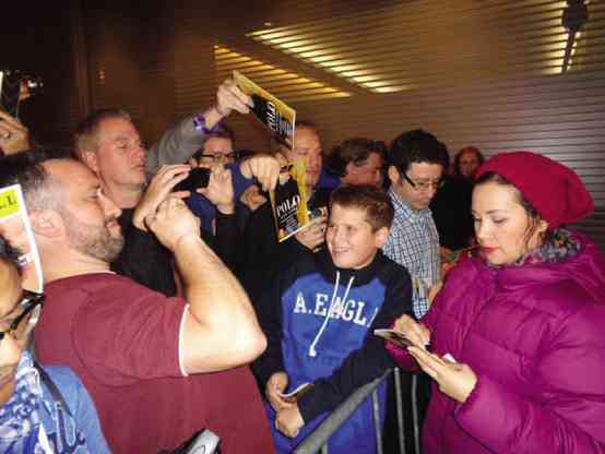 LEA MEETS fans at the stage door after a performance. Photo by Ruben V. Nepales