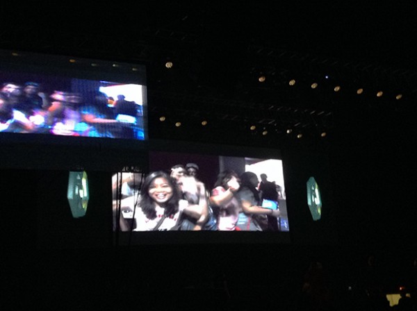 GOT7 tribute video prepared by fans shown on led screen.