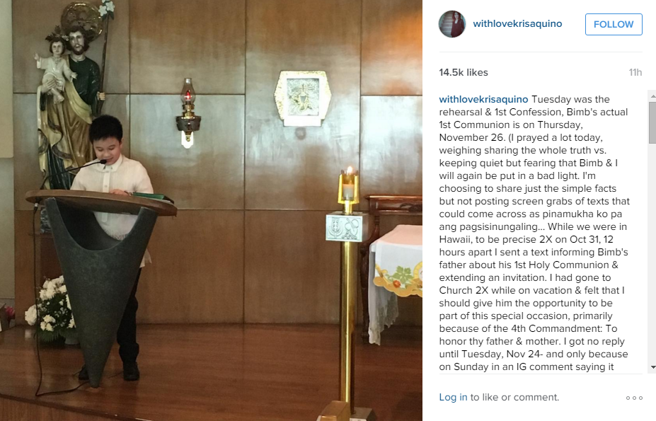 Screen grab from Kris Aquino's Instagram account.