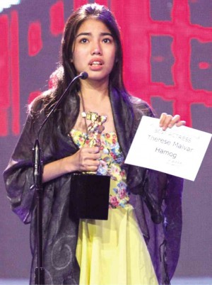 THERESE Malvar, best actress for “Hamog,” 