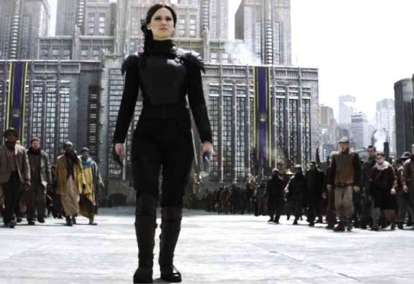 Lawrence plays heroic rebel Katniss for the last time.