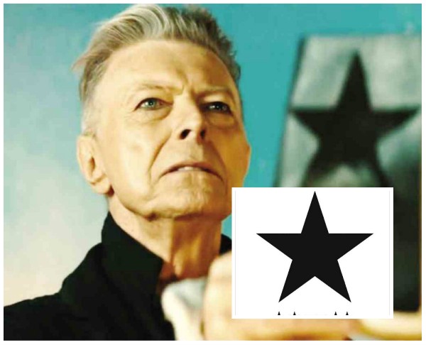 THE LATE David Bowie and his final album, “Blackstar” (inset)