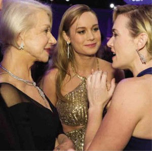 FROM left, Helen Mirren, Brie Larson and Kate Winslet     Photo courtesy of HFPA