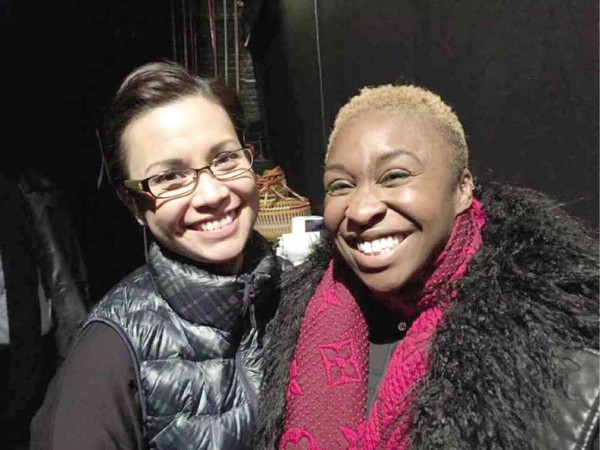 THE AUTHOR (left) with the musical’s star Cynthia Erivo