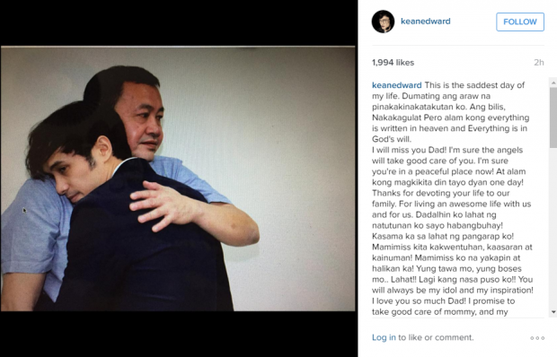 Screengrab from Kean Cipriano's Instagram account