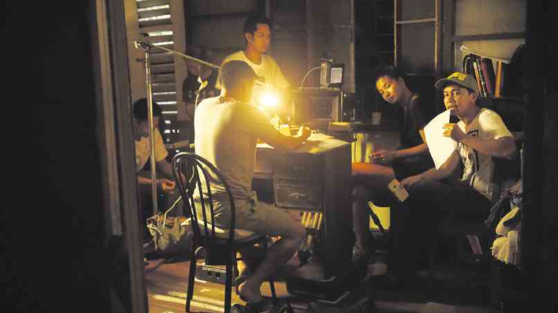 FROM left, actor Carlo Aquino (sitting); director of photography Sasha Palomares and director Kip Oebanda